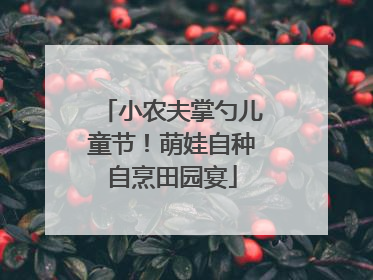 小农夫掌勺儿童节！萌娃自种自烹田园宴