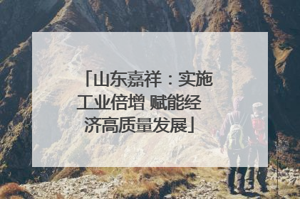 山东嘉祥：实施工业倍增 赋能经济高质量发展
