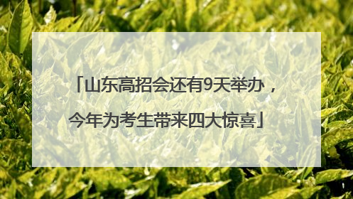 山东高招会还有9天举办，今年为考生带来四大惊喜