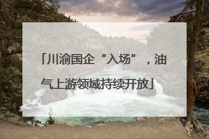 川渝国企“入场”，油气上游领域持续开放