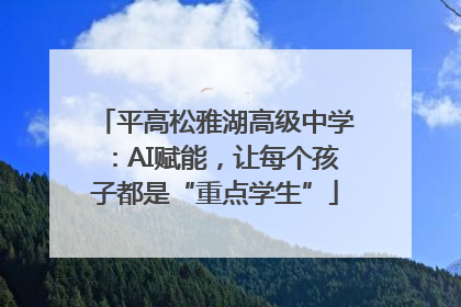 平高松雅湖高级中学：AI赋能，让每个孩子都是“重点学生”