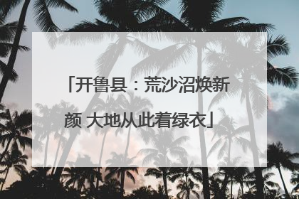 开鲁县：荒沙沼焕新颜 大地从此着绿衣