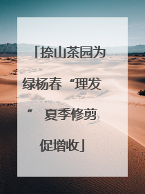 捺山茶园为绿杨春“理发” 夏季修剪促增收