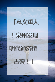 意义重大！泉州发现明代通济桥古碑！