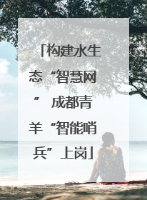 构建水生态“智慧网” 成都青羊“智能哨兵”上岗