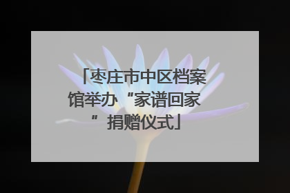 枣庄市中区档案馆举办“家谱回家”捐赠仪式