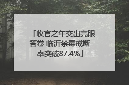 收官之年交出亮眼答卷 临沂禁毒戒断率突破87.4%