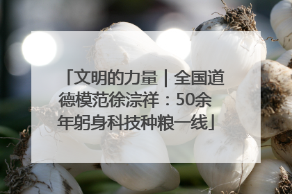 文明的力量｜全国道德模范徐淙祥：50余年躬身科技种粮一线