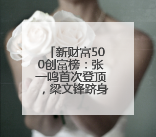 新财富500创富榜：张一鸣首次登顶，梁文锋跻身前十
