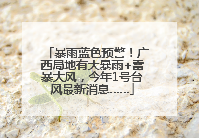 暴雨蓝色预警！广西局地有大暴雨+雷暴大风，今年1号台风最新消息……