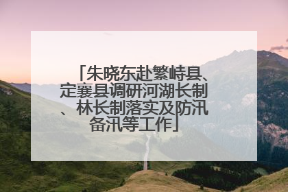 朱晓东赴繁峙县、定襄县调研河湖长制、林长制落实及防汛备汛等工作