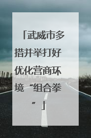 武威市多措并举打好优化营商环境“组合拳”