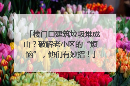 楼门口建筑垃圾堆成山？破解老小区的“烦恼”，他们有妙招！