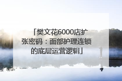 樊文花6000店扩张密码：面部护理连锁的底层运营逻辑