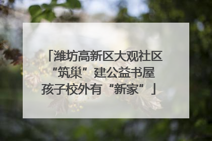 潍坊高新区大观社区“筑巢”建公益书屋 孩子校外有“新家”
