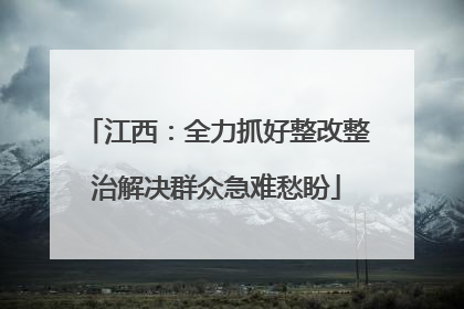 江西：全力抓好整改整治解决群众急难愁盼