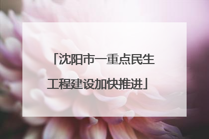 沈阳市一重点民生工程建设加快推进