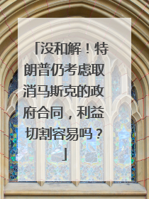 没和解！特朗普仍考虑取消马斯克的政府合同，利益切割容易吗？