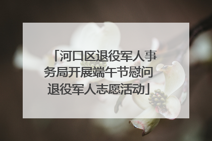 河口区退役军人事务局开展端午节慰问退役军人志愿活动