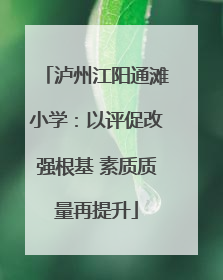 泸州江阳通滩小学：以评促改强根基 素质质量再提升