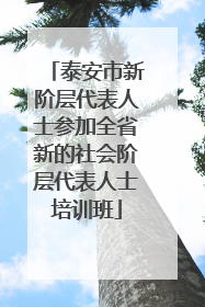 泰安市新阶层代表人士参加全省新的社会阶层代表人士培训班