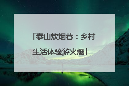 泰山炊烟巷：乡村生活体验游火爆