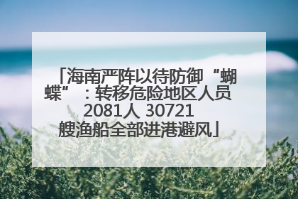 海南严阵以待防御“蝴蝶”：转移危险地区人员2081人 30721艘渔船全部进港避风