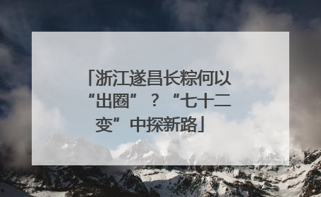浙江遂昌长粽何以“出圈”？“七十二变”中探新路