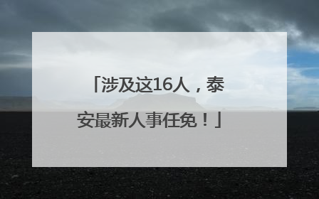 涉及这16人，泰安最新人事任免！