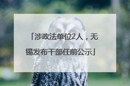 涉政法单位2人，无锡发布干部任前公示