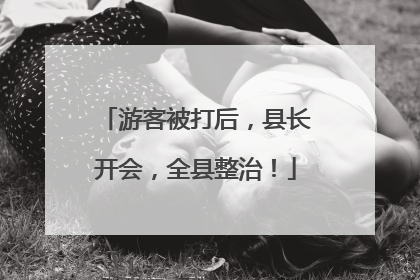 游客被打后，县长开会，全县整治！