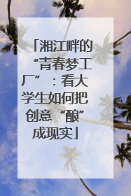 湘江畔的“青春梦工厂”：看大学生如何把创意“酿”成现实