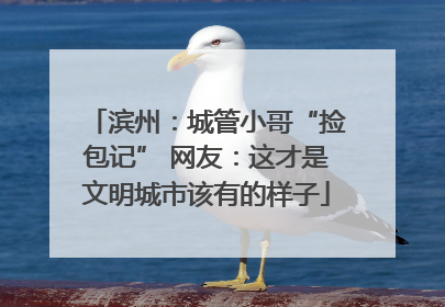 滨州：城管小哥“捡包记” 网友：这才是文明城市该有的样子