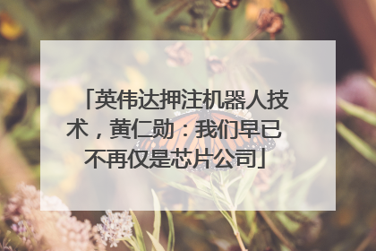 英伟达押注机器人技术，黄仁勋：我们早已不再仅是芯片公司
