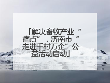解决畜牧产业“痛点”，济南市“走进千村万企”公益活动启动