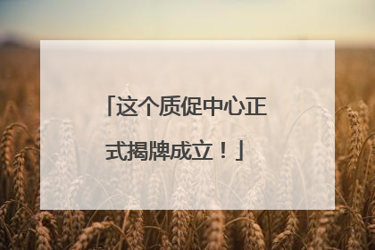 这个质促中心正式揭牌成立！