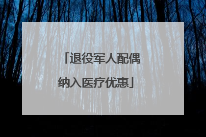 退役军人配偶纳入医疗优惠