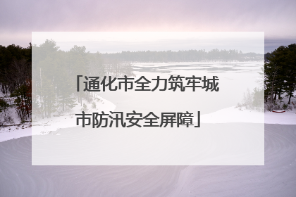 通化市全力筑牢城市防汛安全屏障