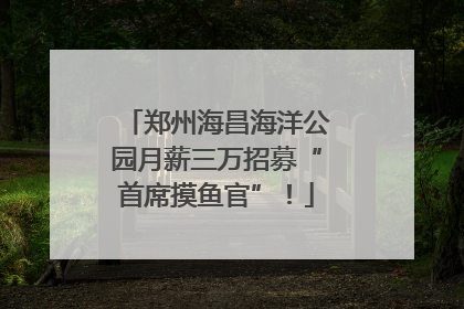 郑州海昌海洋公园月薪三万招募“首席摸鱼官”！