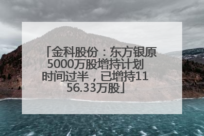金科股份：东方银原5000万股增持计划时间过半，已增持1156.33万股