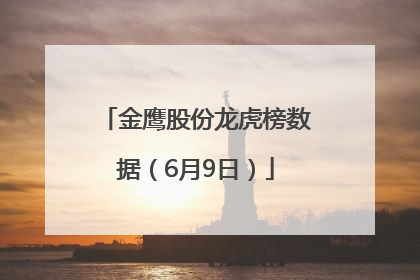金鹰股份龙虎榜数据（6月9日）