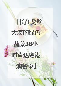 长在戈壁大漠的绿色蔬菜38小时直达粤港澳餐桌