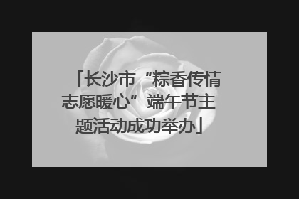 长沙市“粽香传情志愿暖心”端午节主题活动成功举办