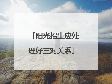 阳光招生应处理好三对关系