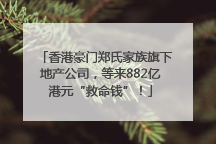 香港豪门郑氏家族旗下地产公司，等来882亿港元“救命钱”！
