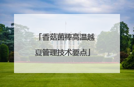 香菇菌棒高温越夏管理技术要点