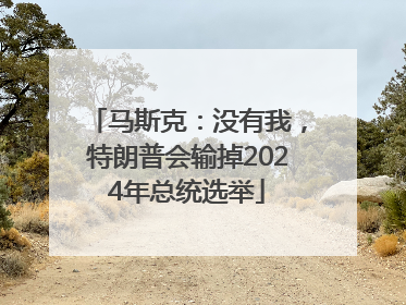 马斯克：没有我，特朗普会输掉2024年总统选举