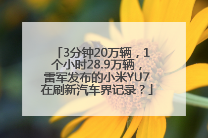 3分钟20万辆，1个小时28.9万辆，雷军发布的小米YU7在刷新汽车界记录？