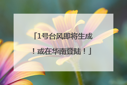 1号台风即将生成！或在华南登陆！