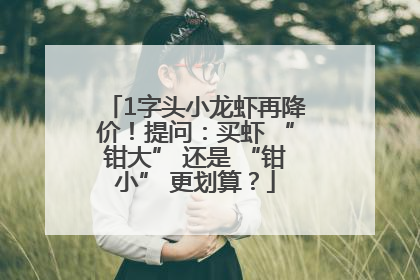 1字头小龙虾再降价！提问：买虾 “钳大” 还是 “钳小” 更划算？